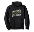 Anti Social Butterfly Hoodie - Novelty Apparel Unisex - T-Shirt, Sweatshirt, Hoodie