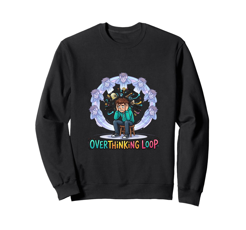 Overthinking Loop Mental Awareness Sweatshirt - Trendy Graphic for Adults - T-Shirt, Sweatshirt, Hoodie