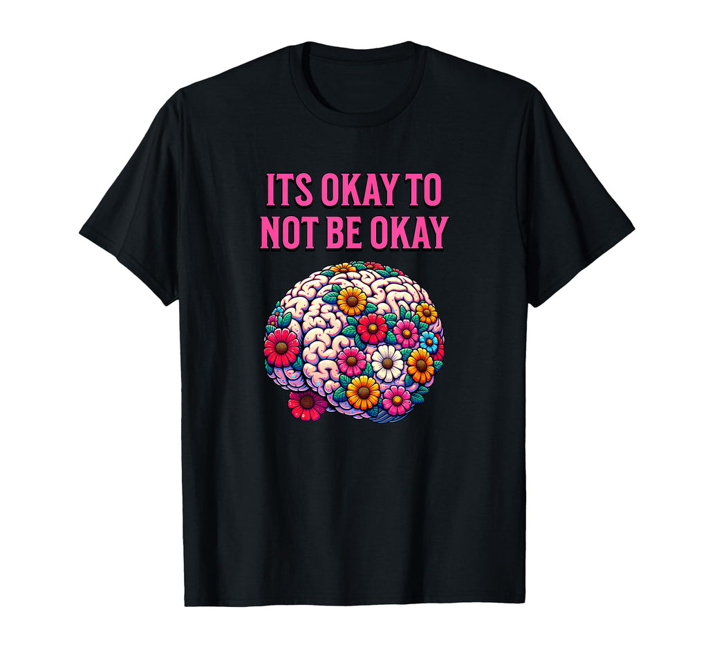 Mental Health Awareness Flower Brain T-Shirt - Minimalist Print Unisex - T-Shirt, Sweatshirt, Hoodie