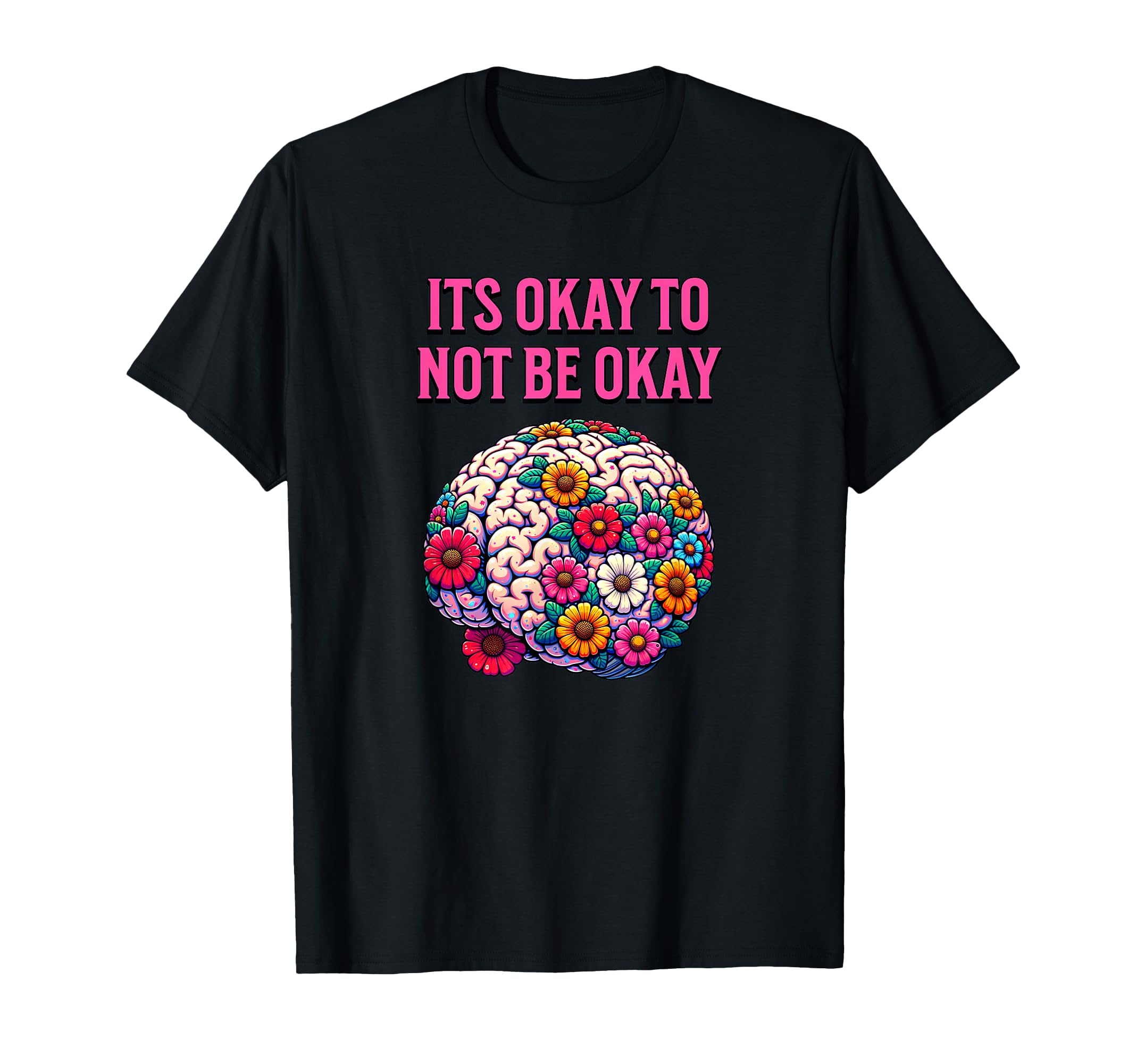 Mental Health Awareness Flower Brain T-Shirt - Minimalist Print Unisex - T-Shirt, Sweatshirt, Hoodie