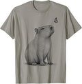 Cute Capybara with Butterfly Tee Girls Men Kids T-Shirt Unisex T-shirt, Sweatshirt, Hoodie, Long Sleeve Tee - T-Shirt, Sweatshirt, Hoodie