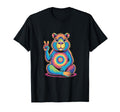 Psychedelic Capybara Peace Sign Meditation T-Shirt - Graphic Print Unisex - T-Shirt, Sweatshirt, Hoodie