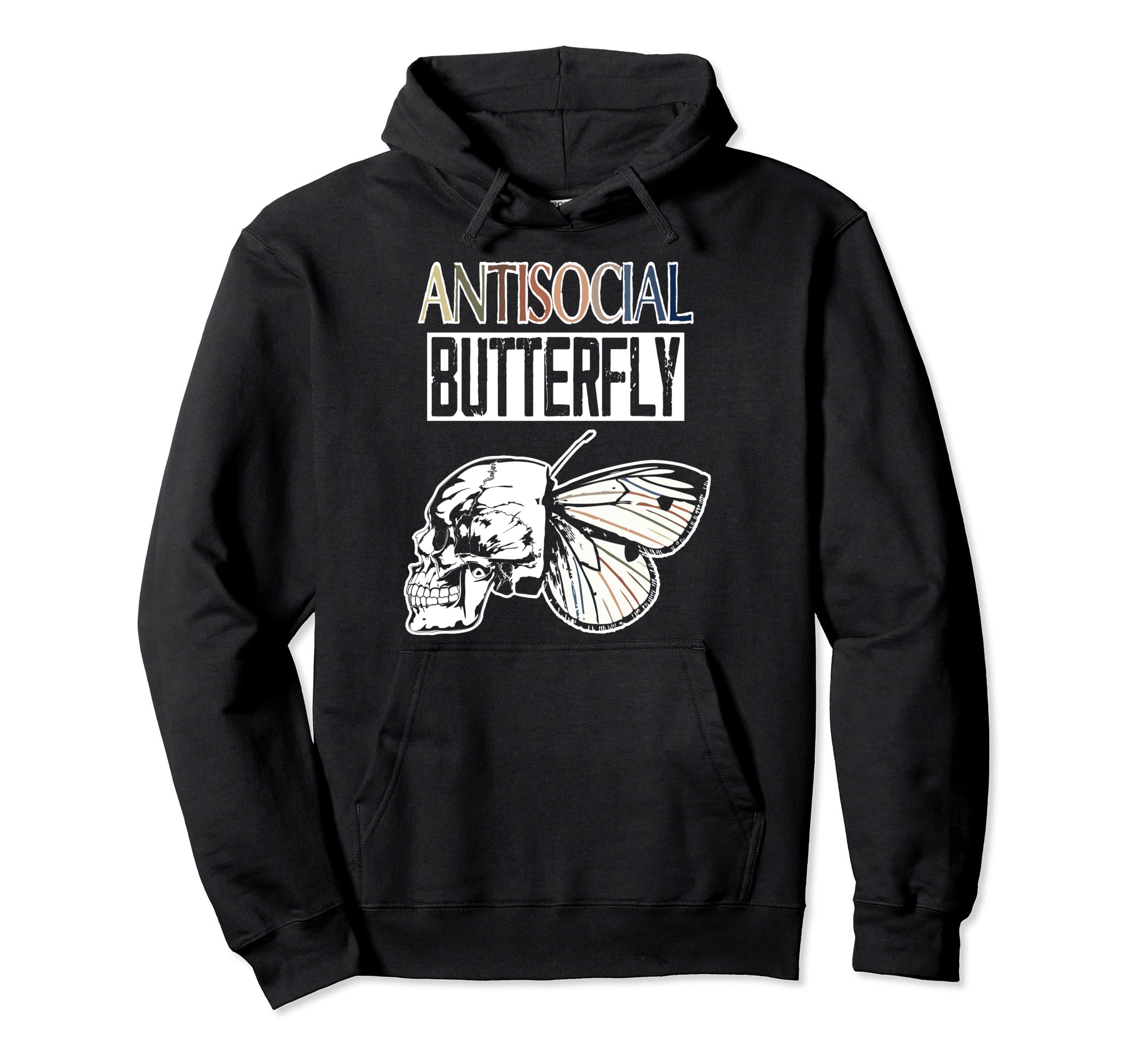 Antisocial Butterfly Wisdom Introvert Hoodie - Unique Graphic Unisex - T-Shirt, Sweatshirt, Hoodie