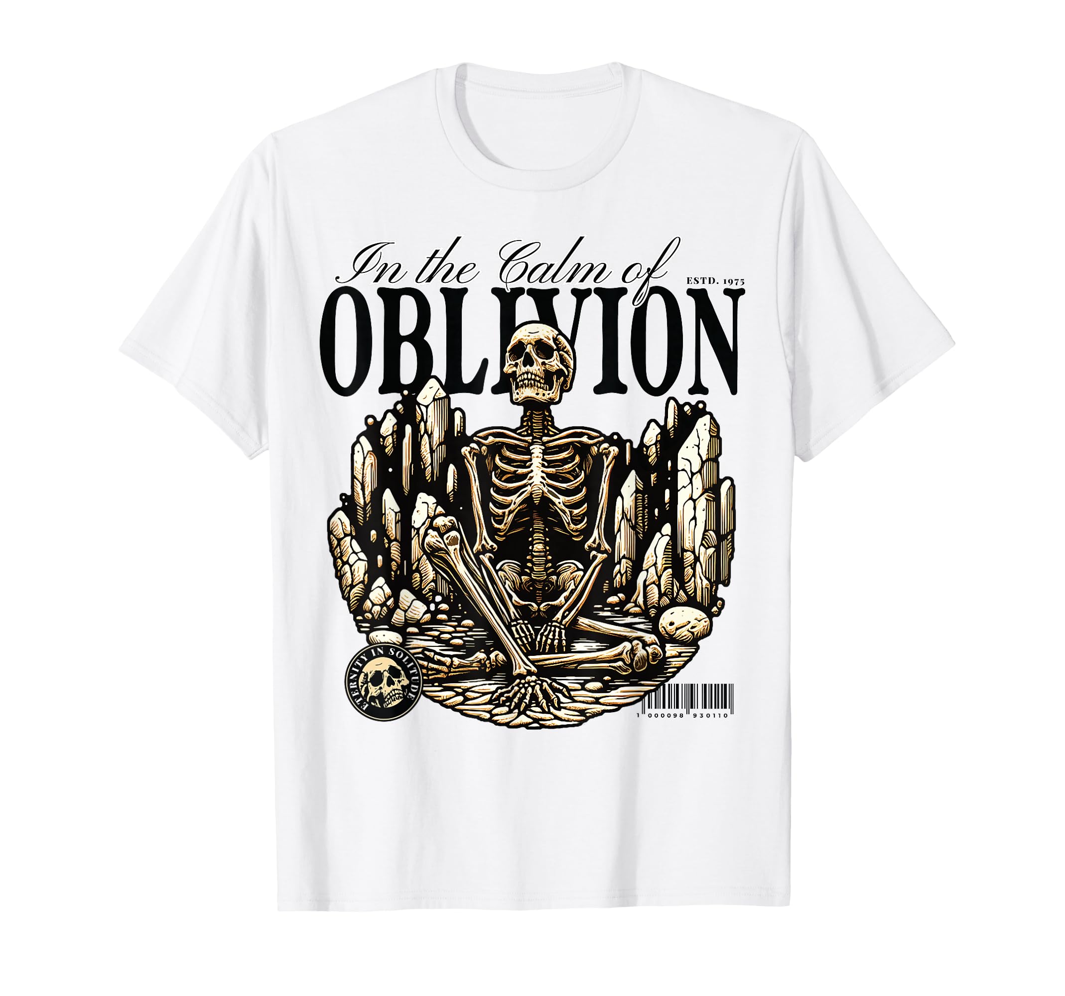 Calm Oblivion Oblivion Skeleton T-Shirt - Fun Novelty Design for Adults - T-Shirt, Sweatshirt, Hoodie