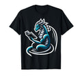 Dragon Reading Book Dragon Enthusiast T-Shirt - Custom Art Print Unisex - T-Shirt, Sweatshirt, Hoodie
