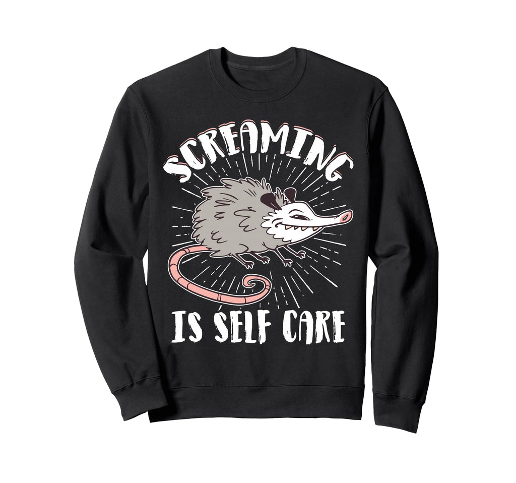 Opossum Therapeutic Screaming Stress Sweatshirt - Minimalist Print Unisex - T-Shirt, Sweatshirt, Hoodie