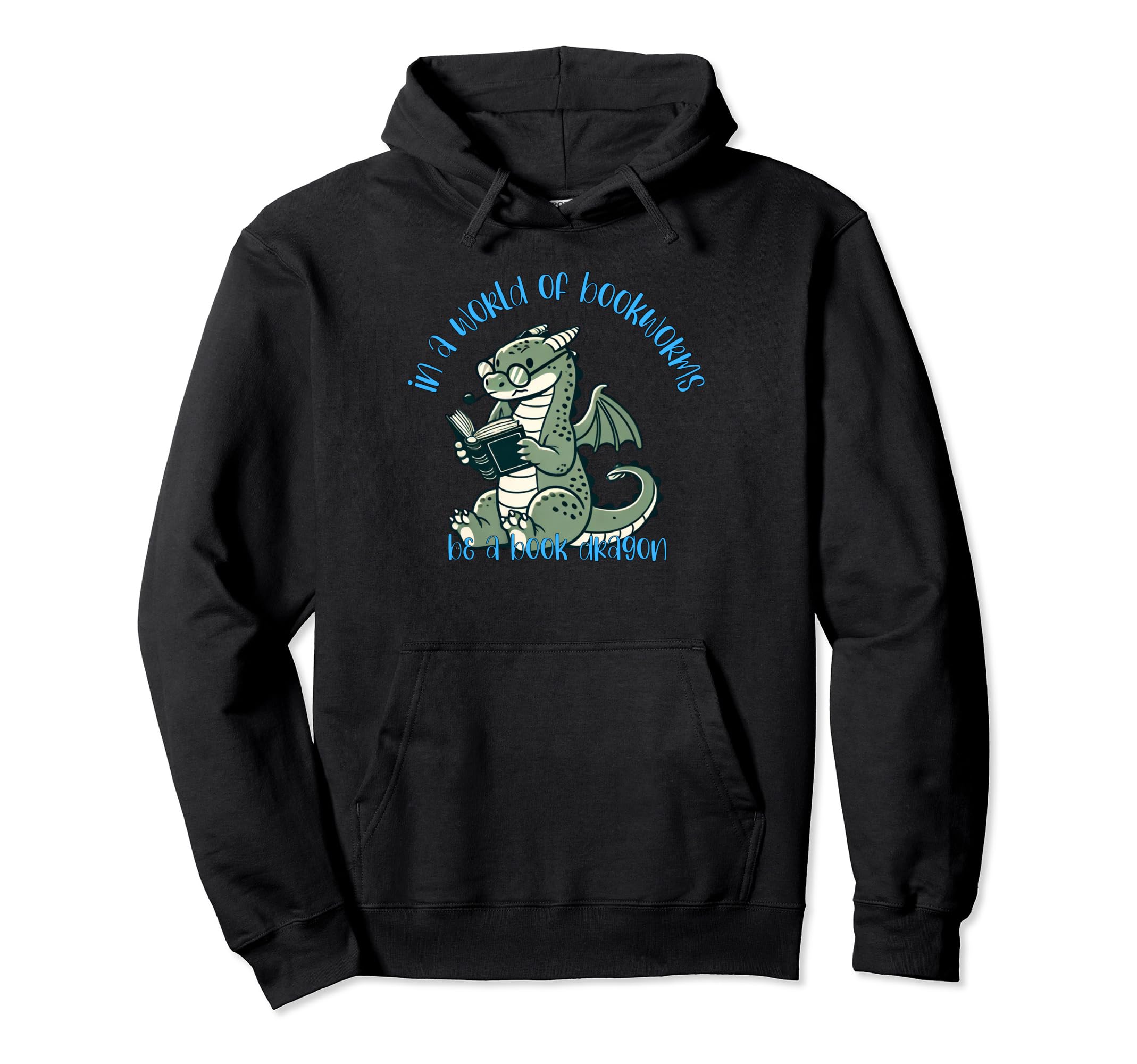 Dragon World Bookworms Be Book Dragon Hoodie - Minimalist Print for Adults - T-Shirt, Sweatshirt, Hoodie