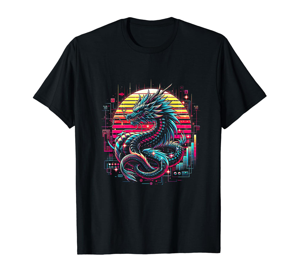Cyberpunk Dragon Futuristic Outrun T-Shirt - Trendy Graphic Men Women - T-Shirt, Sweatshirt, Hoodie