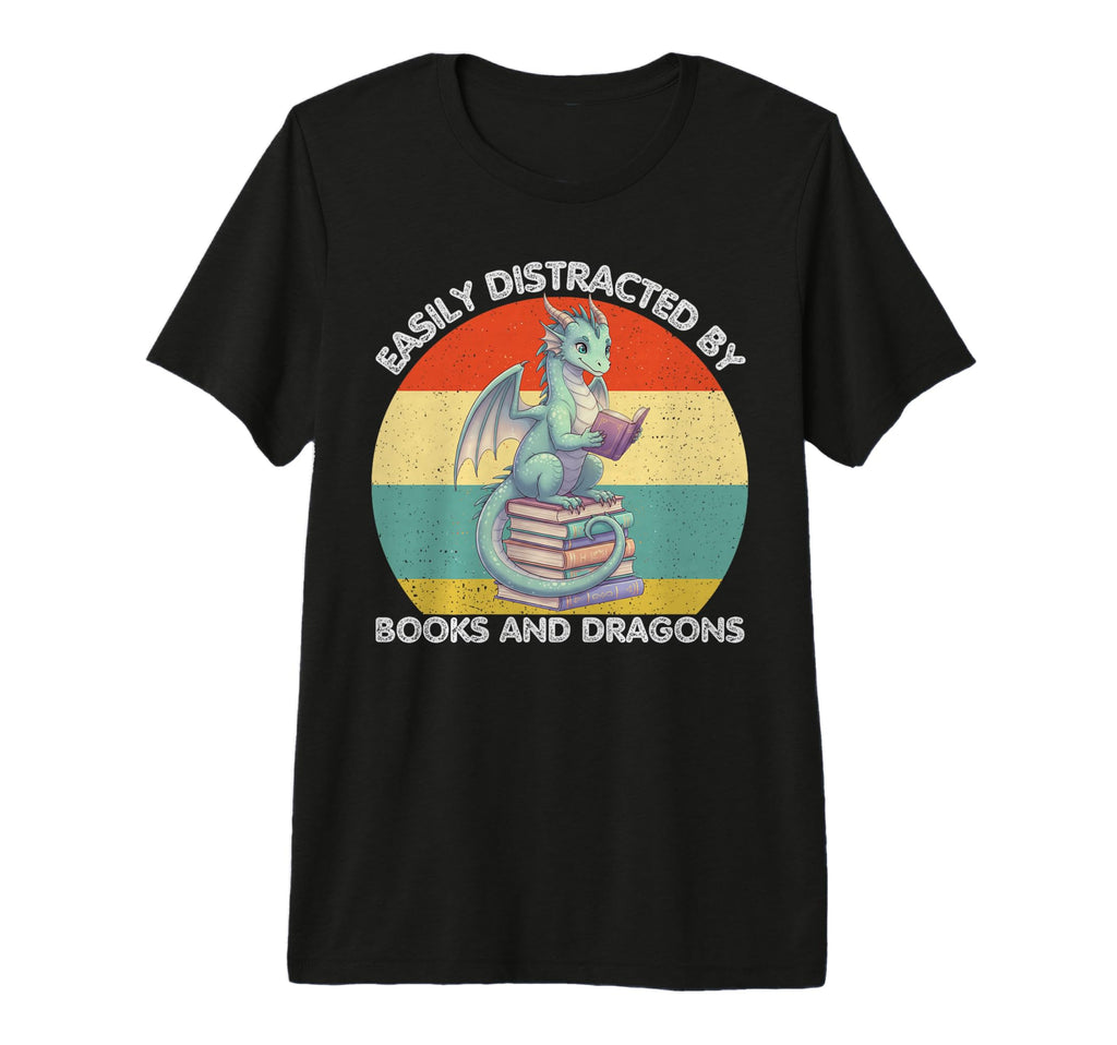 Funny Distracted Books And Dragons T-Shirt - Streetwear Style Unisex - T-Shirt, Sweatshirt, Hoodie