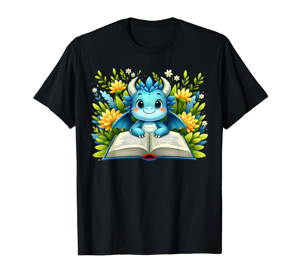 Dragon And Book Reading Book Dragon T-Shirt - Custom Art Print for Adults - T-Shirt, Sweatshirt, Hoodie