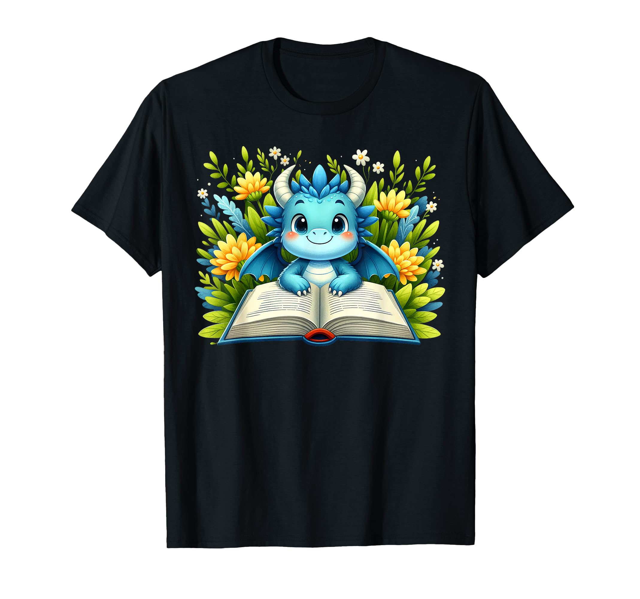 Dragon And Book Reading Book Dragon T-Shirt - Custom Art Print for Adults - T-Shirt, Sweatshirt, Hoodie