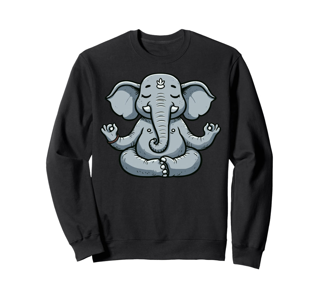 Meditation Elephant Yoga Pose Sweatshirt - Fun Novelty Design for Adults - T-Shirt, Sweatshirt, Hoodie