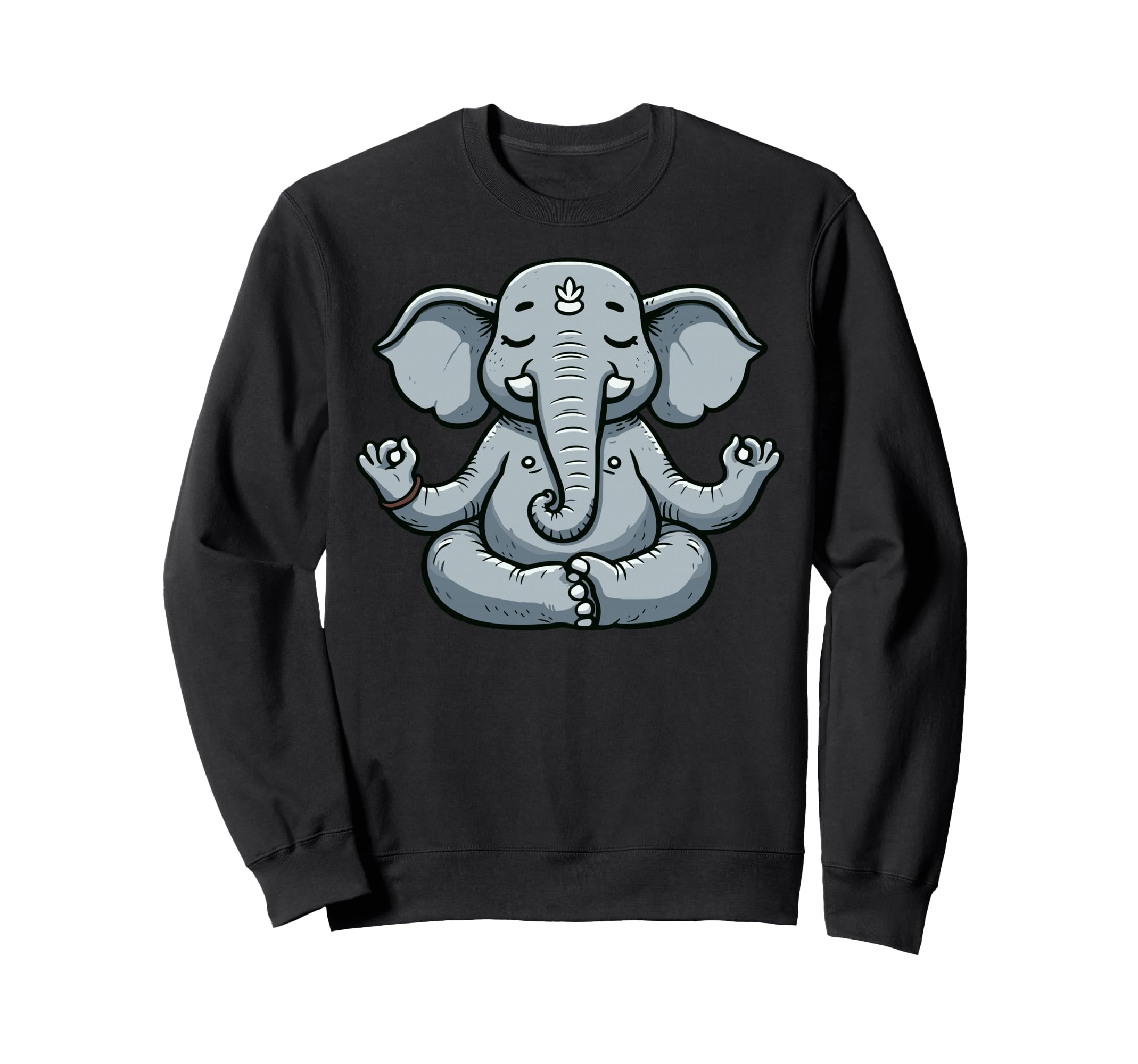 Meditation Elephant Yoga Pose Sweatshirt - Fun Novelty Design for Adults - T-Shirt, Sweatshirt, Hoodie