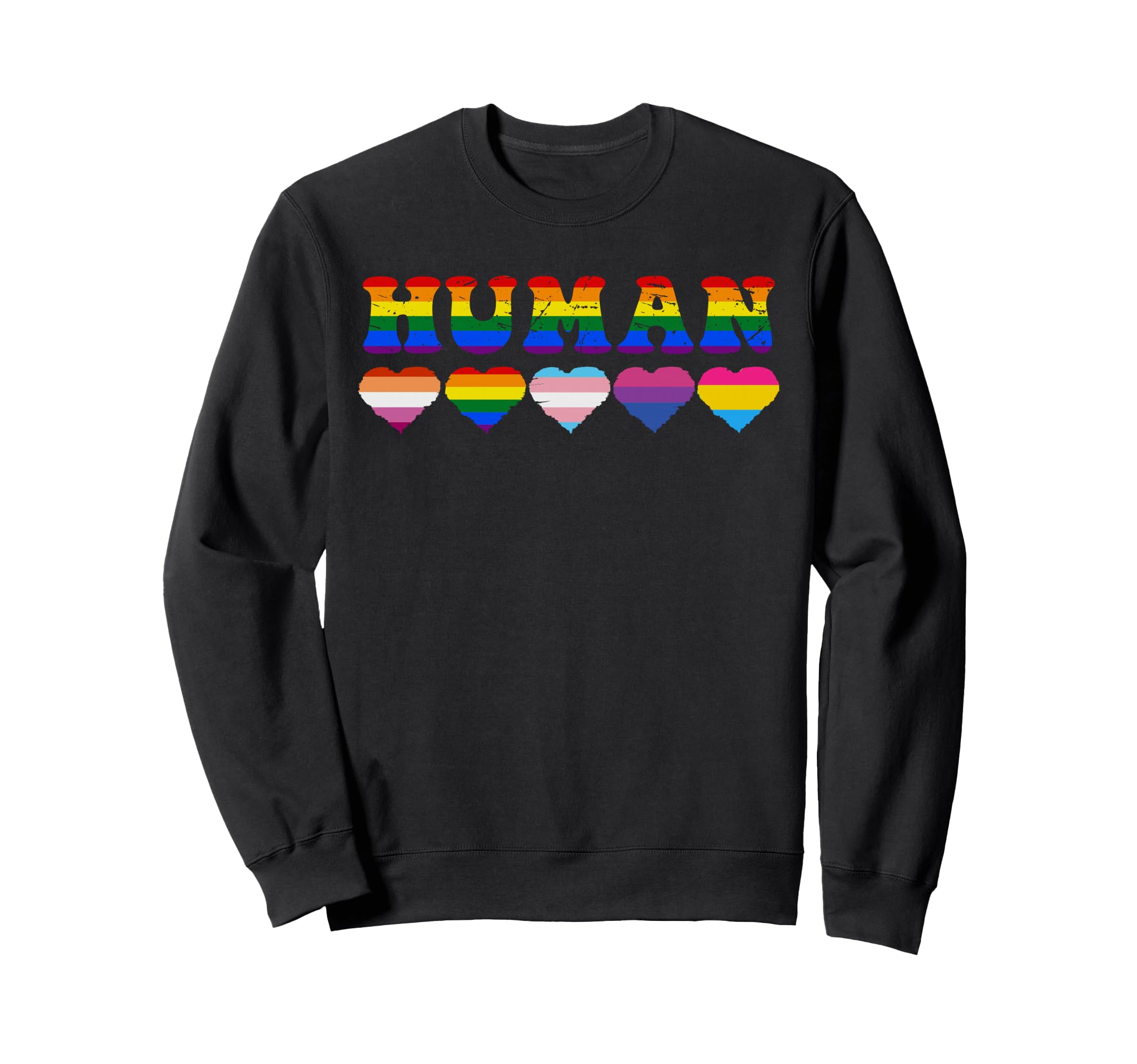 Human Lgbt Flag Gay Pride Month Sweatshirt - Graphic Print Men Women - T-Shirt, Sweatshirt, Hoodie
