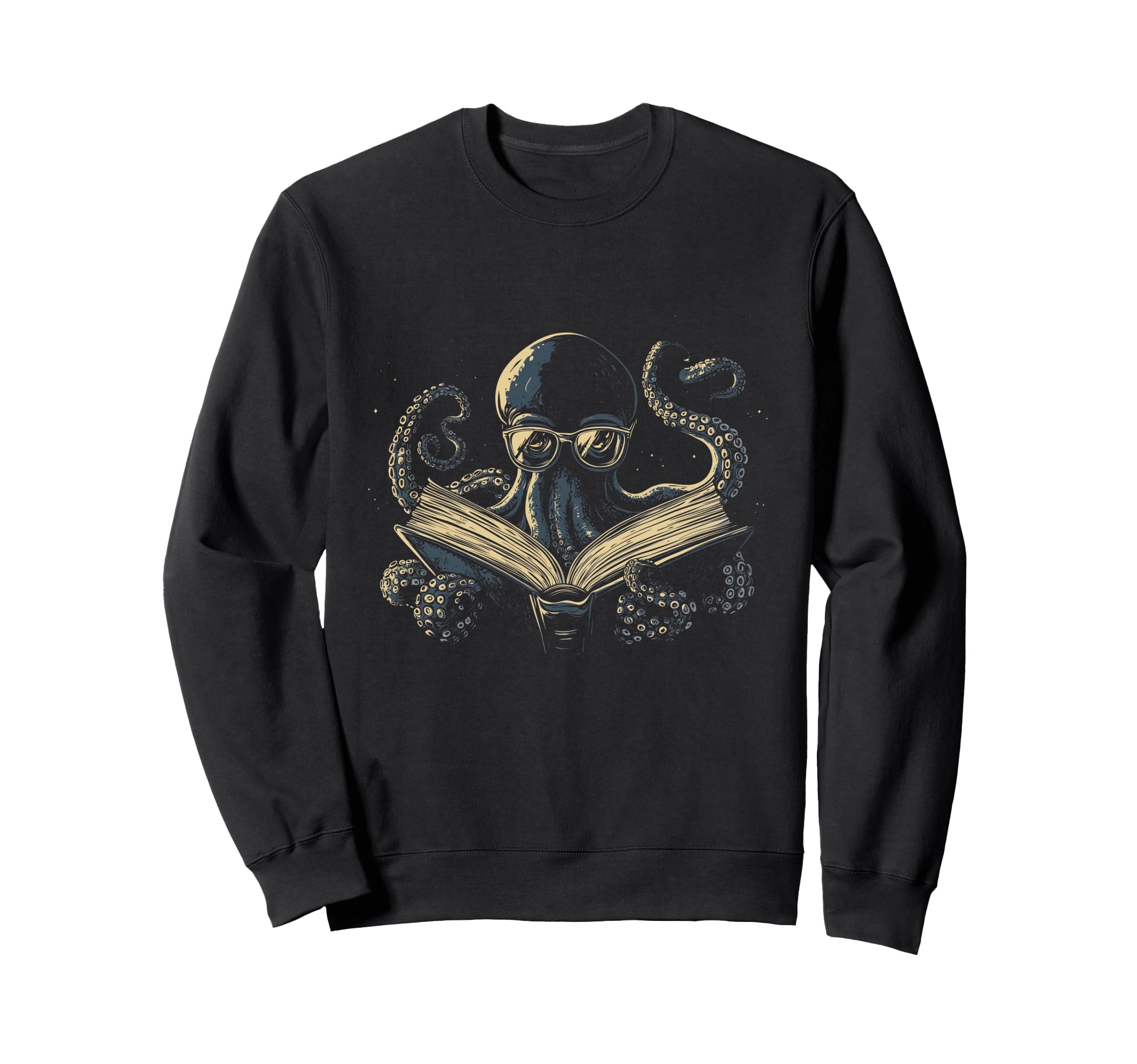 Octopus Reading Book Funny Book Sweatshirt - Novelty Apparel Men Women - T-Shirt, Sweatshirt, Hoodie