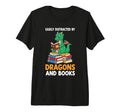 Easily Distracted Dragons And Books Tri T-Shirt - Streetwear Style Unisex - T-Shirt, Sweatshirt, Hoodie