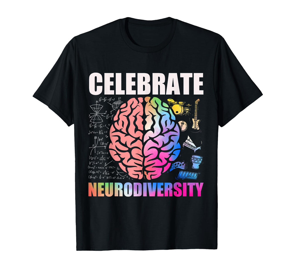 Celebrate Neurodiversity Adhd Brain T-Shirt - Aesthetic Graphic Men Women - T-Shirt, Sweatshirt, Hoodie