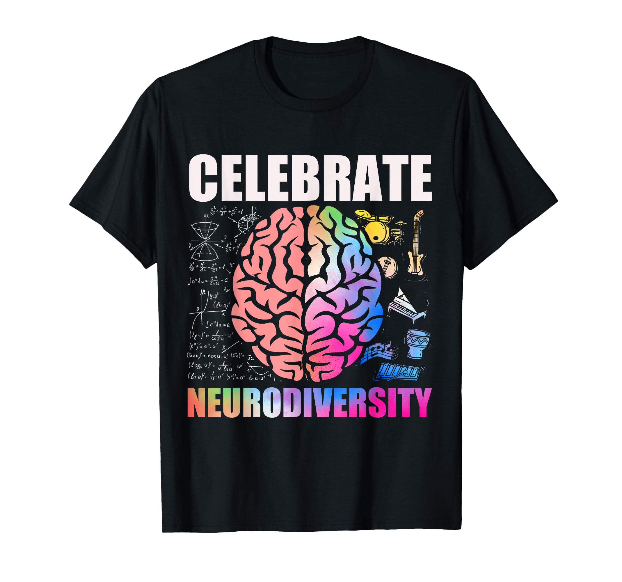 Celebrate Neurodiversity Adhd Brain T-Shirt - Aesthetic Graphic Men Women - T-Shirt, Sweatshirt, Hoodie