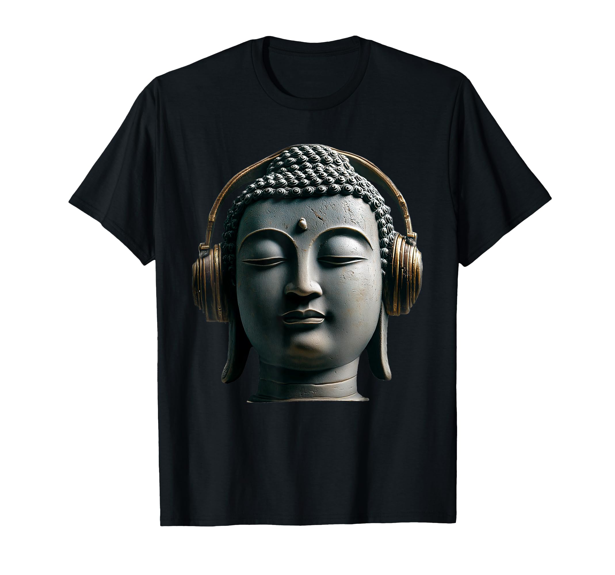 Buddha Headphones Mindfulness Music T-Shirt - Minimalist Print Men Women - T-Shirt, Sweatshirt, Hoodie