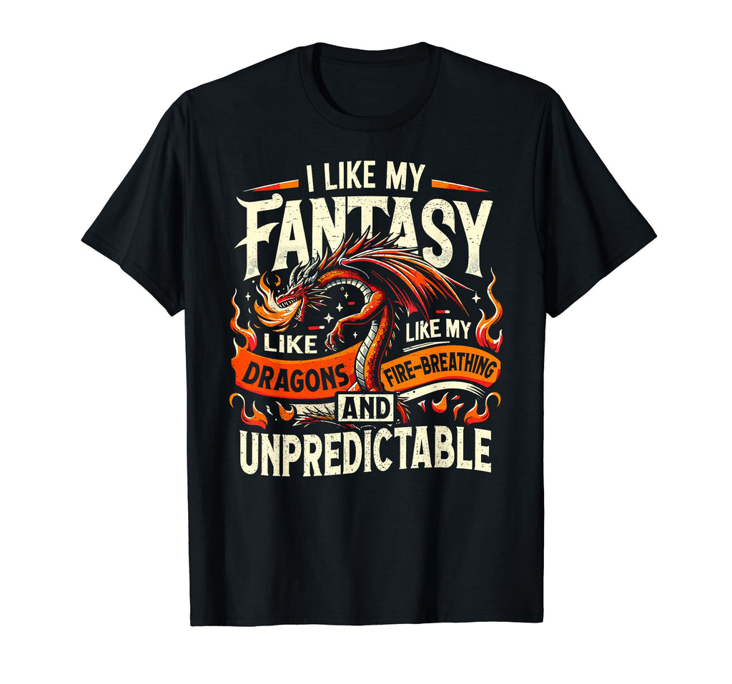 Fire Breathing Dragon Fantasy Book T-Shirt - Trendy Graphic Unisex - T-Shirt, Sweatshirt, Hoodie