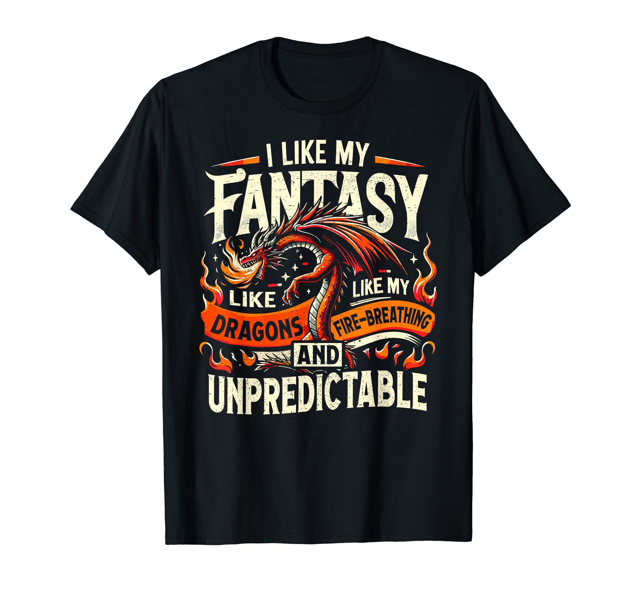 Fire Breathing Dragon Fantasy Book T-Shirt - Trendy Graphic Unisex - T-Shirt, Sweatshirt, Hoodie