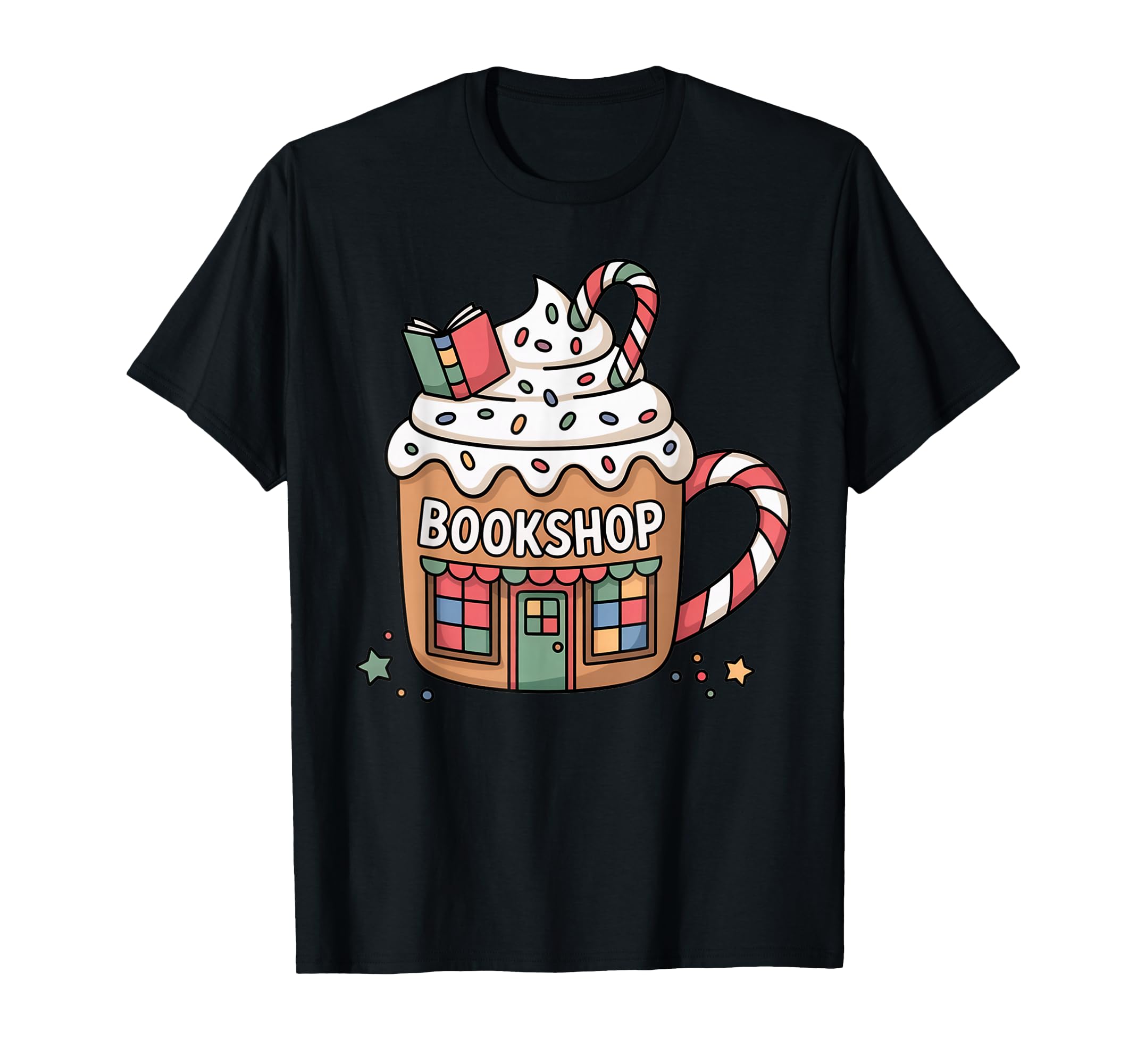 Hot Cocoa Bookstore Book Lover Art T-Shirt - Minimalist Print Unisex - T-Shirt, Sweatshirt, Hoodie