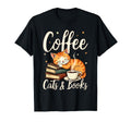 Coffee Cats And Books Lover Funny T-Shirt - Fun Novelty Design for Adults - T-Shirt, Sweatshirt, Hoodie