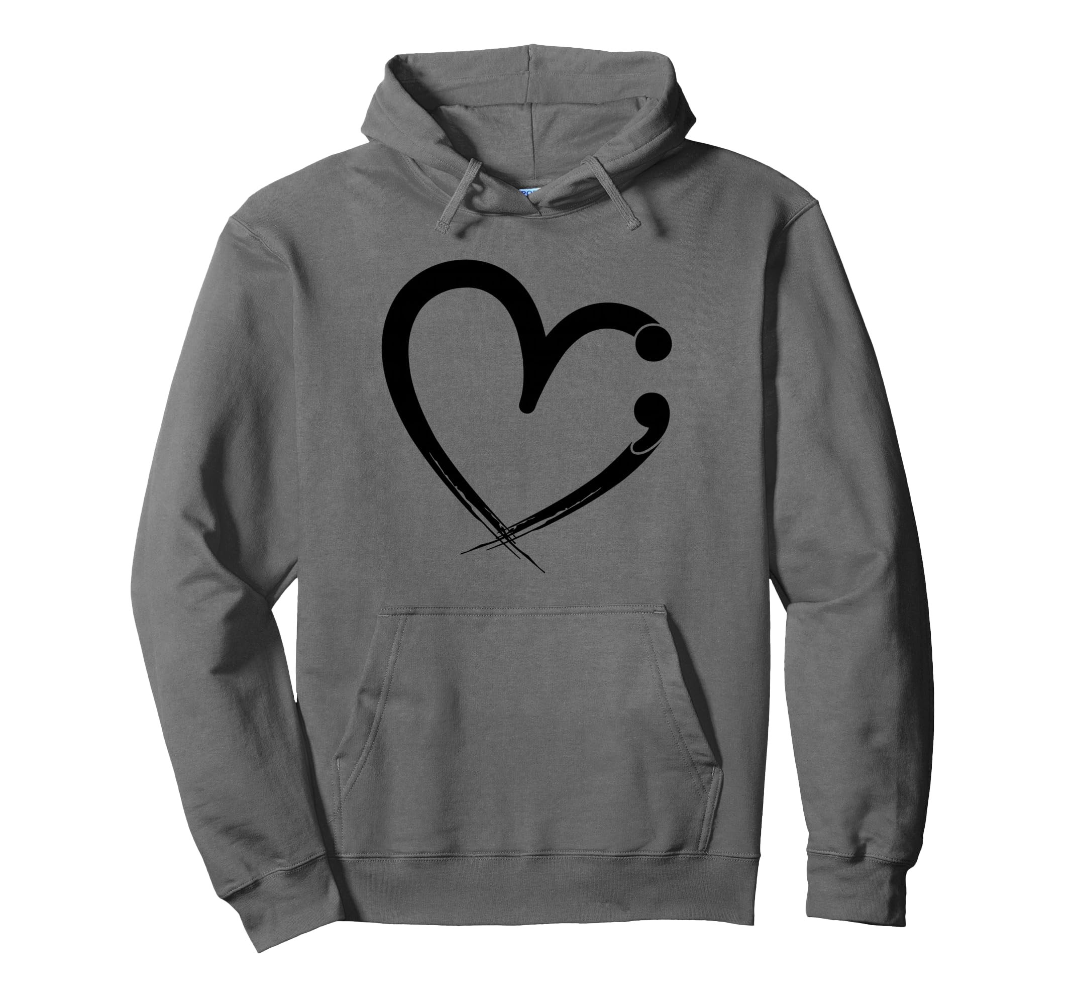 Mental Health Matters Semicolon Heart Hoodie - Aesthetic Graphic Unisex - T-Shirt, Sweatshirt, Hoodie