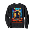 Cat Witch Halloween Pumpkin Book Sweatshirt - Unique Graphic for Adults - T-Shirt, Sweatshirt, Hoodie