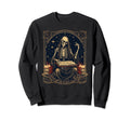 Reader Tarot Card Skeleton Reading Book Sweatshirt - Trendy Graphic Unisex - T-Shirt, Sweatshirt, Hoodie