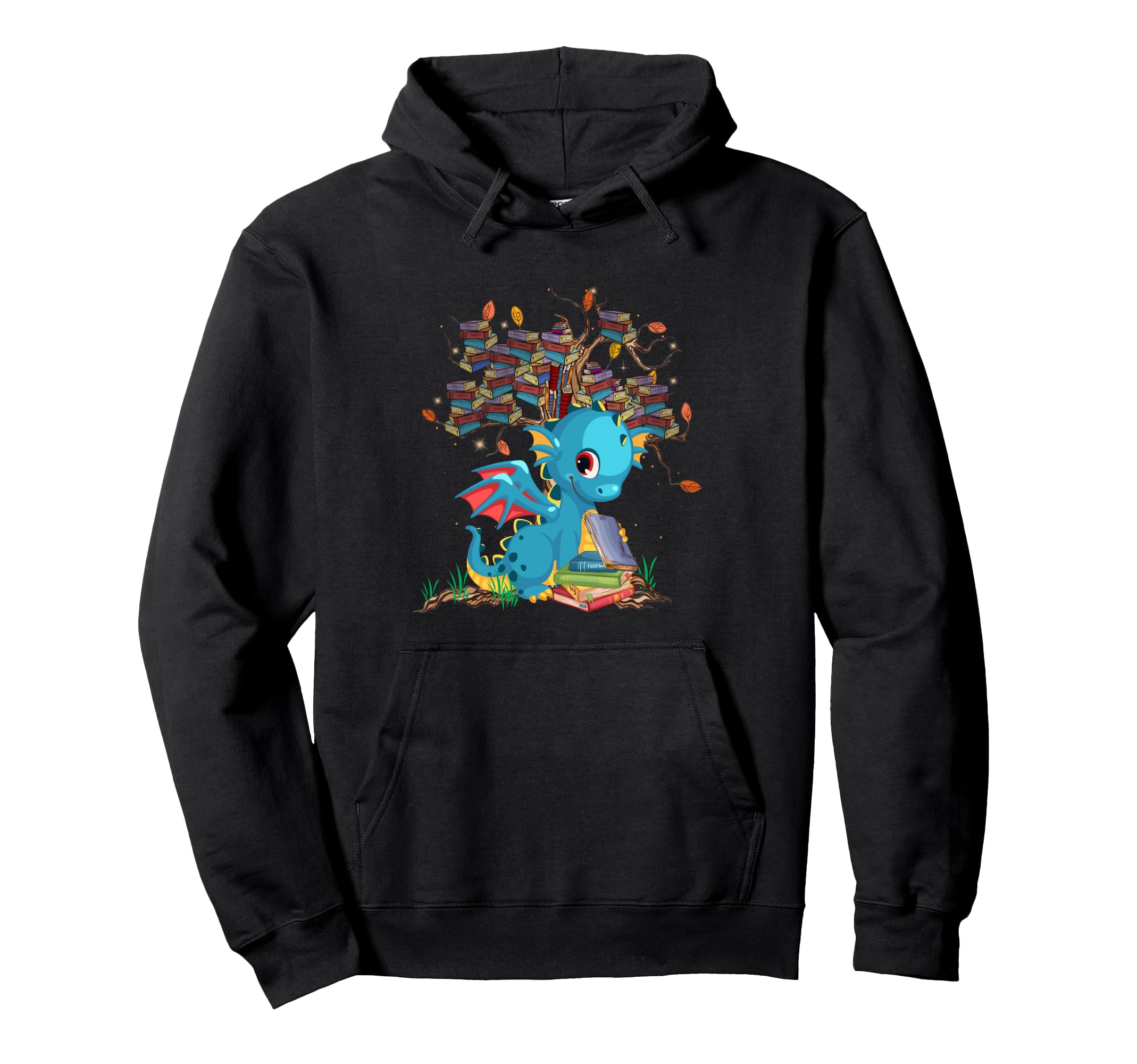 Funny Dragon Tree Books Dragon Read Books Hoodie - Novelty Apparel Unisex - T-Shirt, Sweatshirt, Hoodie