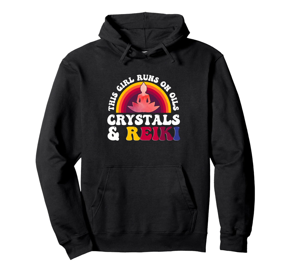 This Runs Oils Crystals And Reiki Yoga Hoodie - Aesthetic Graphic Unisex - T-Shirt, Sweatshirt, Hoodie