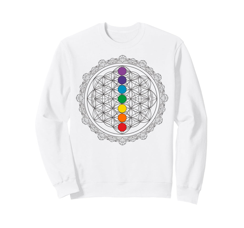 Chakras Mandala Yoga Meditation Sweatshirt - Custom Art Print Men Women - T-Shirt, Sweatshirt, Hoodie