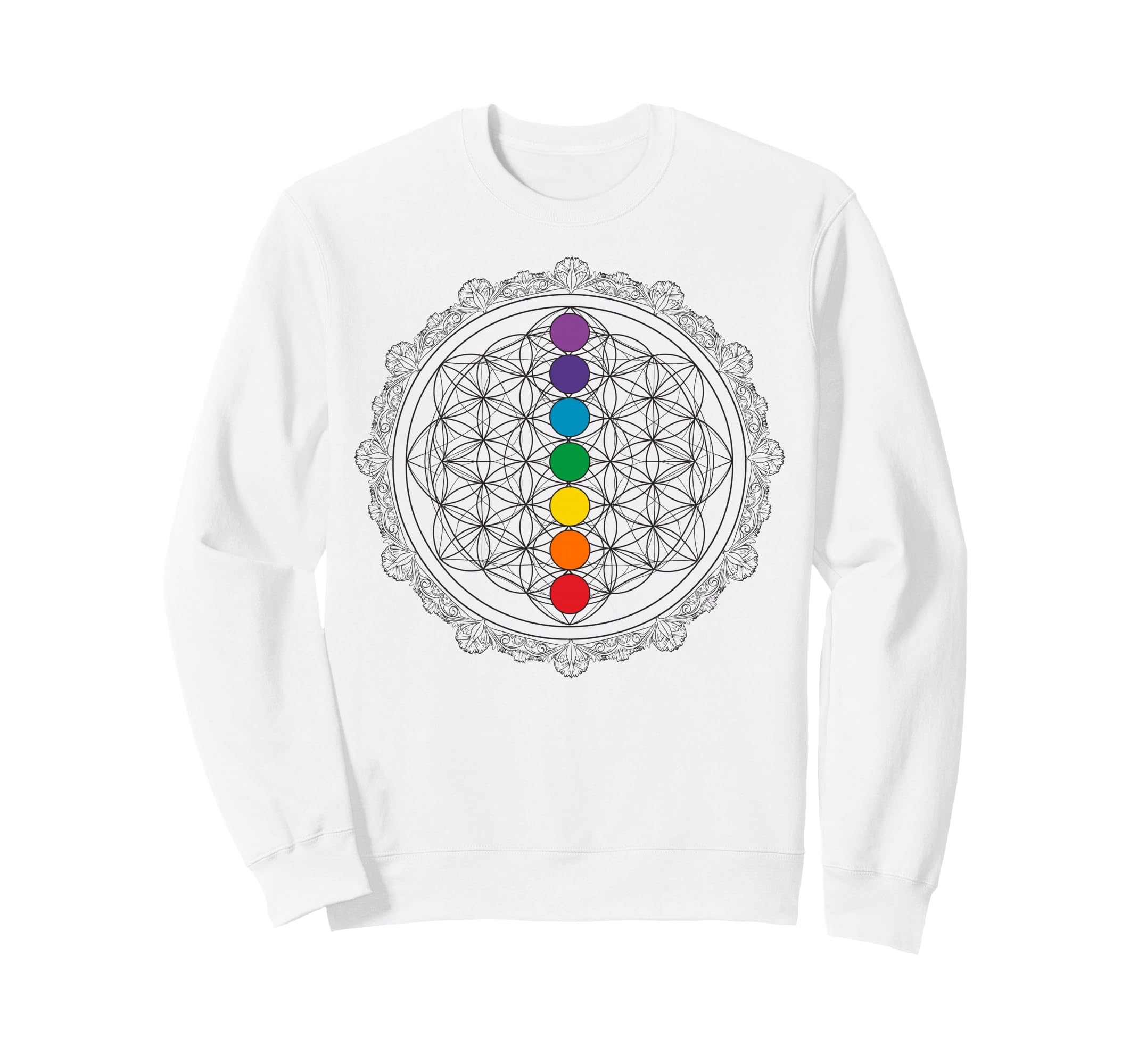Chakras Mandala Yoga Meditation Sweatshirt - Custom Art Print Men Women - T-Shirt, Sweatshirt, Hoodie