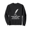 Poetcore Literary Cat And Quill Sweatshirt - Minimalist Print for Adults - T-Shirt, Sweatshirt, Hoodie