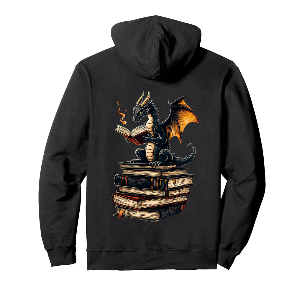 Book Dragon Hoodie - Trendy Graphic Unisex - T-Shirt, Sweatshirt, Hoodie