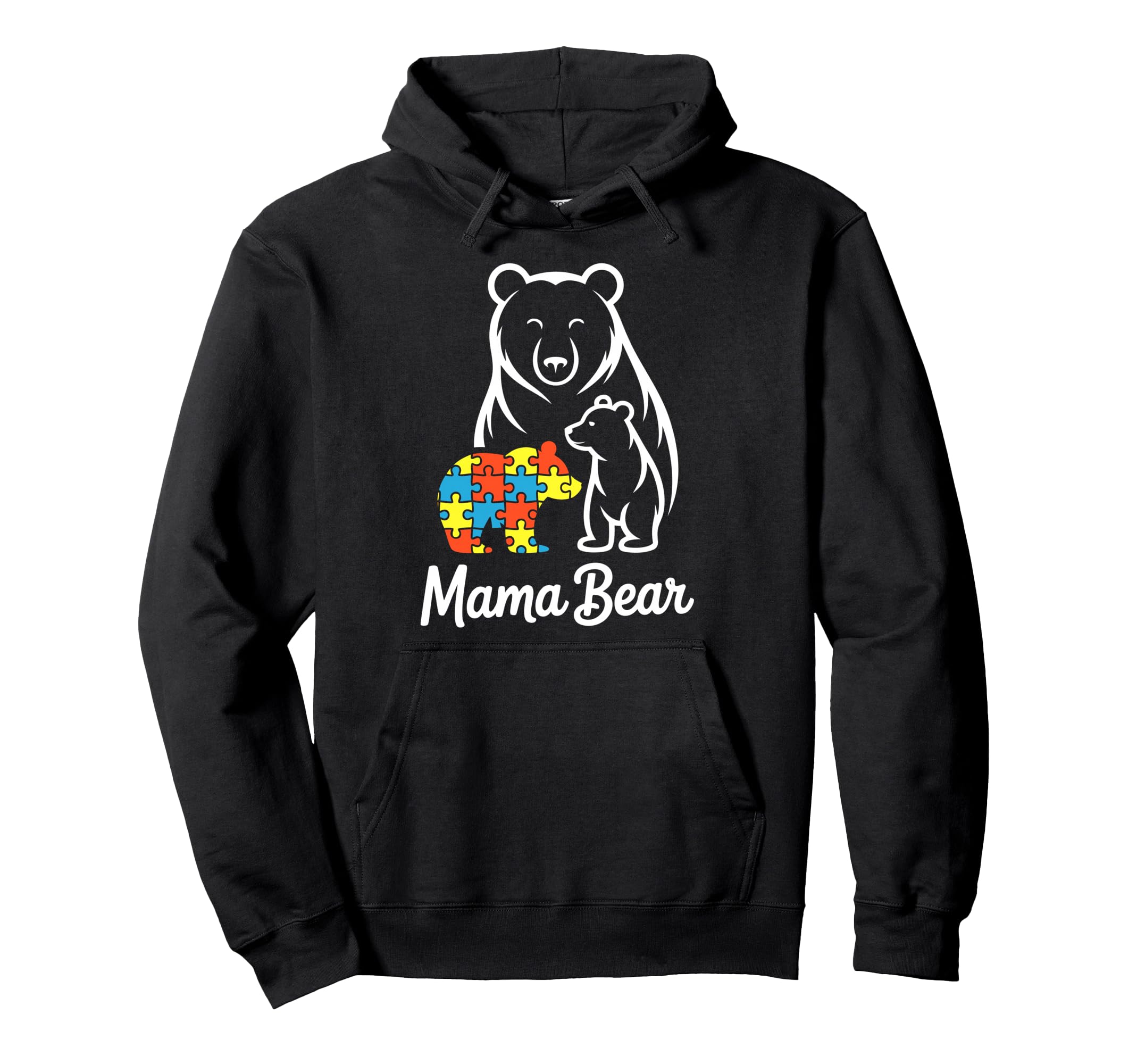 Autism Mom Autistic Child Mama Bear Hoodie - Minimalist Print for Adults - T-Shirt, Sweatshirt, Hoodie