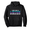 Purple Teal Ribbon I Have Time To Hoodie - Aesthetic Graphic Men Women - T-Shirt, Sweatshirt, Hoodie