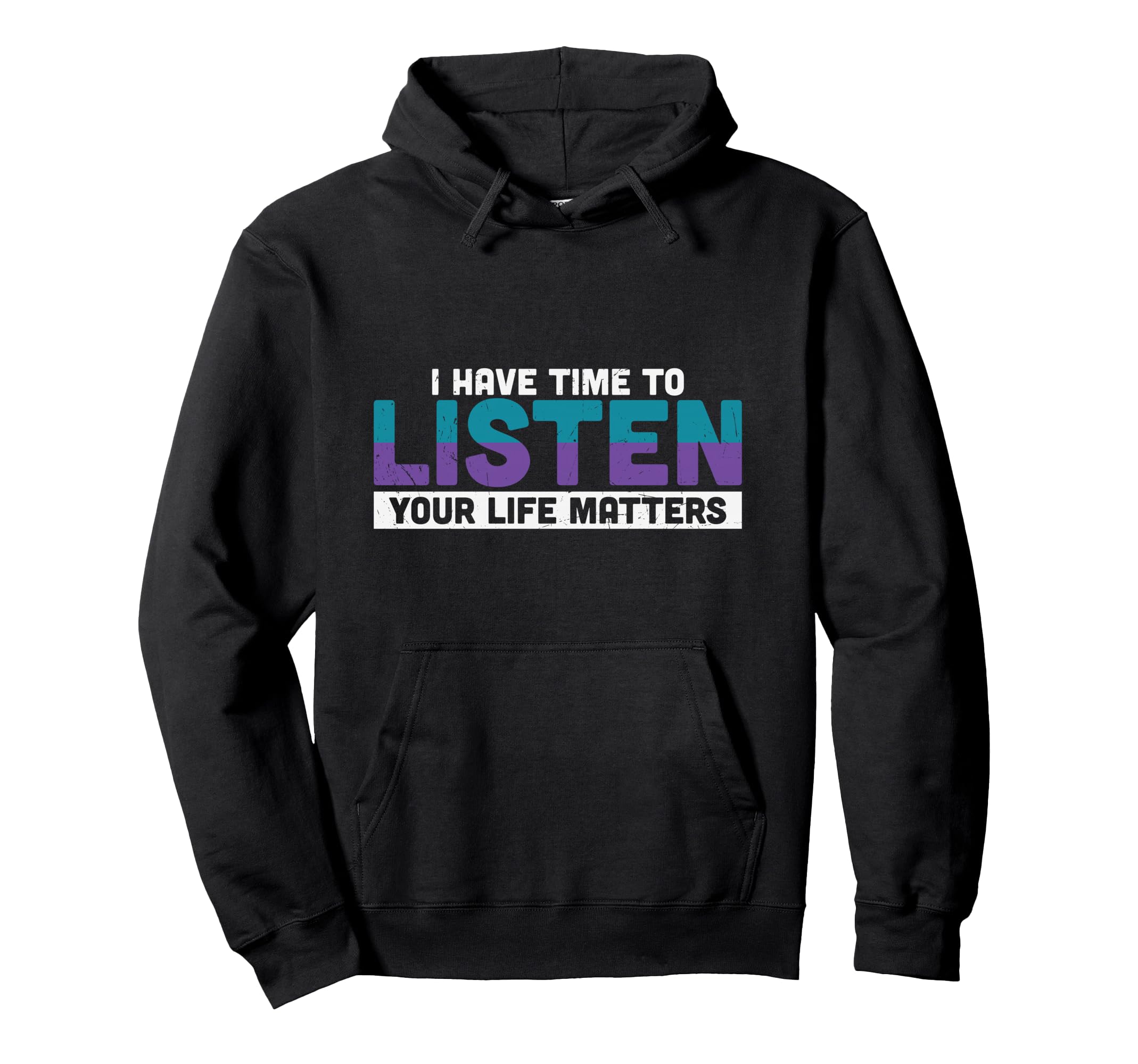 Purple Teal Ribbon I Have Time To Hoodie - Aesthetic Graphic Men Women - T-Shirt, Sweatshirt, Hoodie