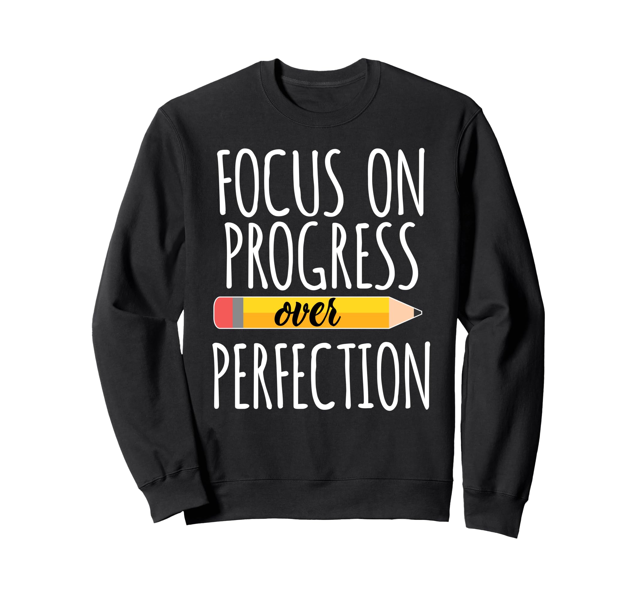 Focus Progress Over Perfection Back Sweatshirt - Minimalist Print Unisex - T-Shirt, Sweatshirt, Hoodie