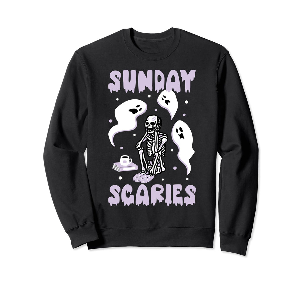 Sunday Skeleton Scaries Funny Office Sweatshirt - Streetwear Style Unisex - T-Shirt, Sweatshirt, Hoodie