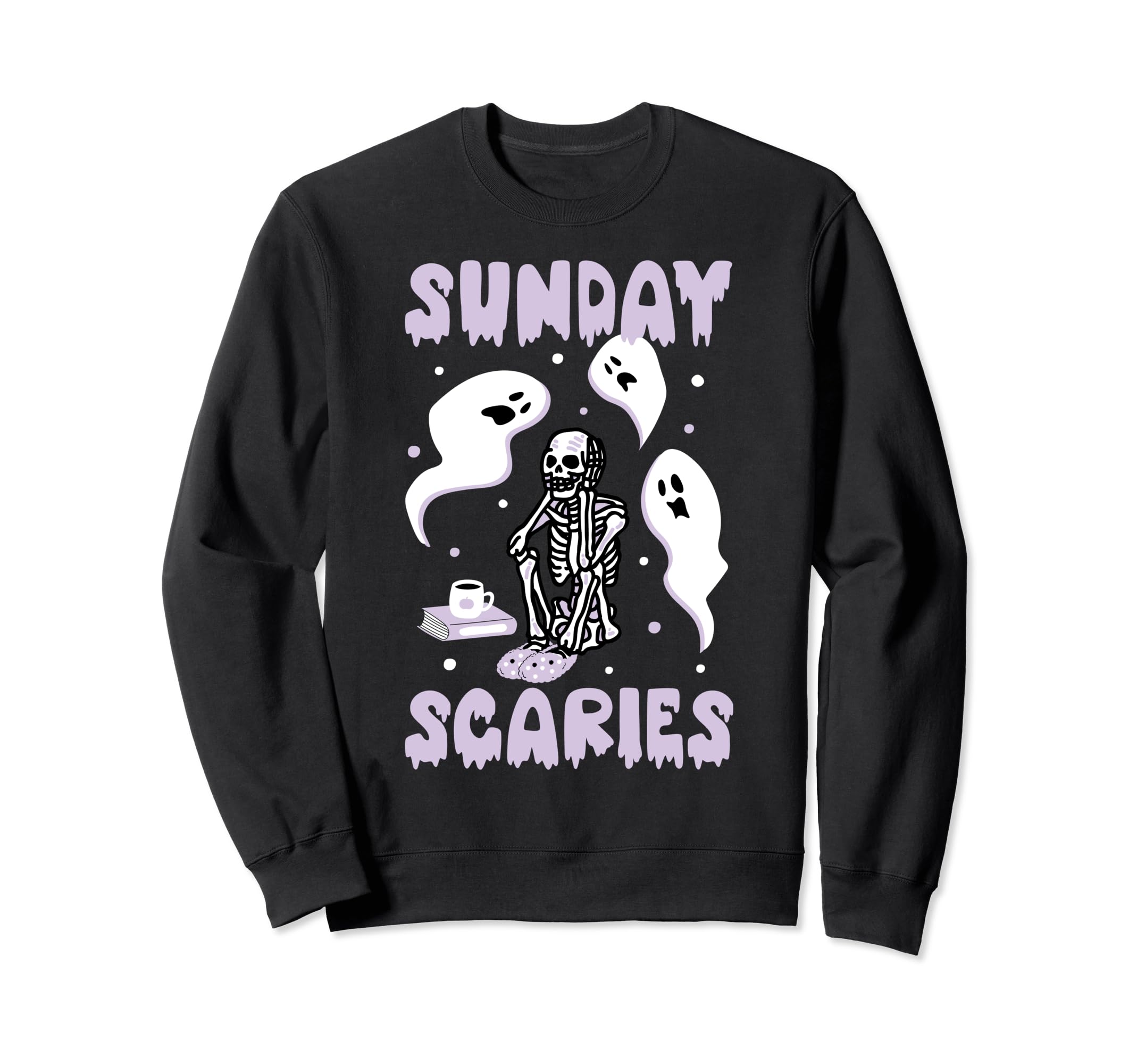 Sunday Skeleton Scaries Funny Office Sweatshirt - Streetwear Style Unisex - T-Shirt, Sweatshirt, Hoodie