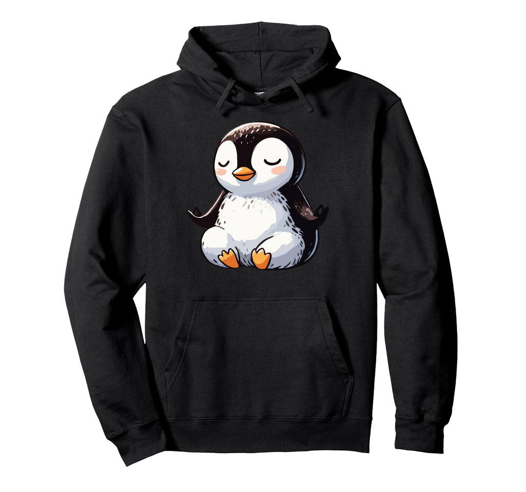 Meditation Penguin Yoga Pose Hoodie - Casual Everyday Wear for Adults - T-Shirt, Sweatshirt, Hoodie