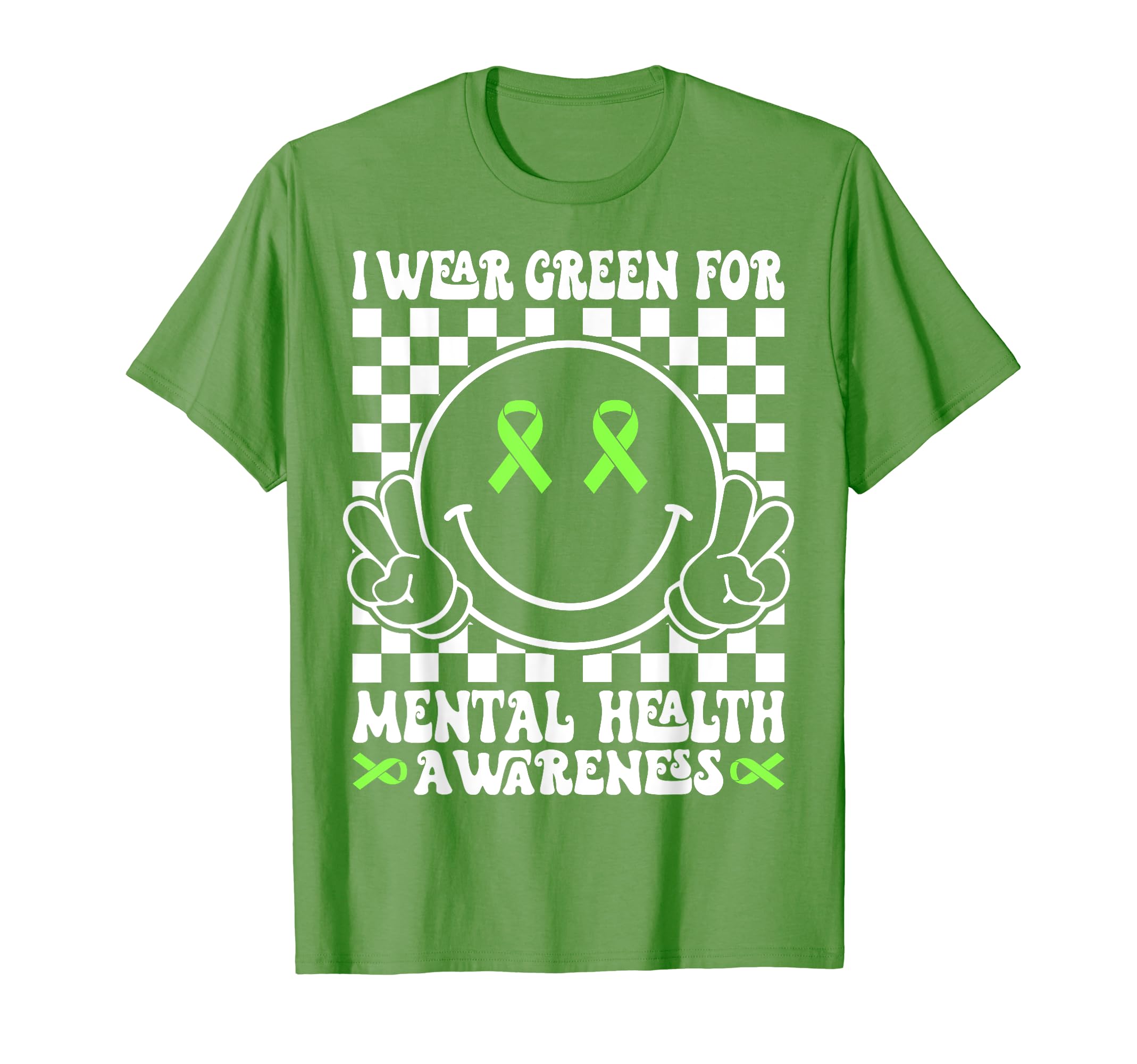 Groovy I Wear Green Mental Health T-Shirt - Unique Graphic Unisex - T-Shirt, Sweatshirt, Hoodie