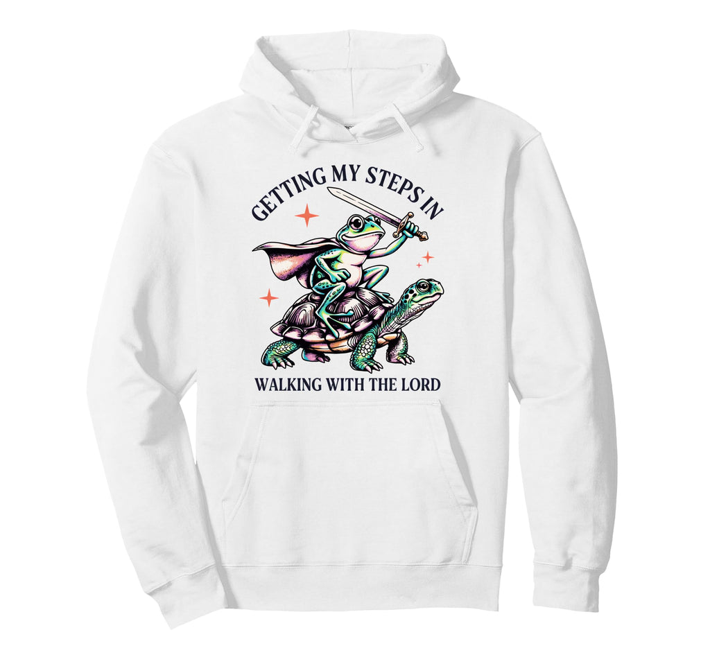 Getting My Steps Walking Lord Frog Hoodie - Fun Novelty Design Men Women - T-Shirt, Sweatshirt, Hoodie