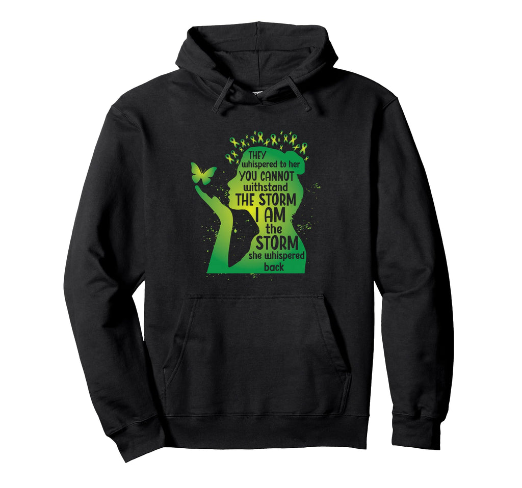 Green Awareness Ribbon Butterfly Mental Hoodie - Trendy Graphic Unisex - T-Shirt, Sweatshirt, Hoodie