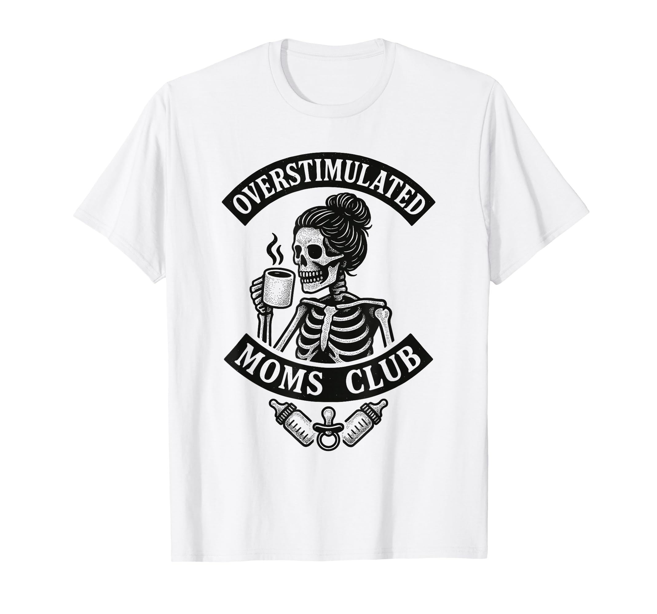 Moms Club Overstimulated Groovy Hoodie - Minimalist Print Unisex - T-Shirt, Sweatshirt, Hoodie