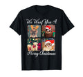 We Woof You Merry Dogs Santa Hats T-Shirt - Custom Art Print for Adults - T-Shirt, Sweatshirt, Hoodie