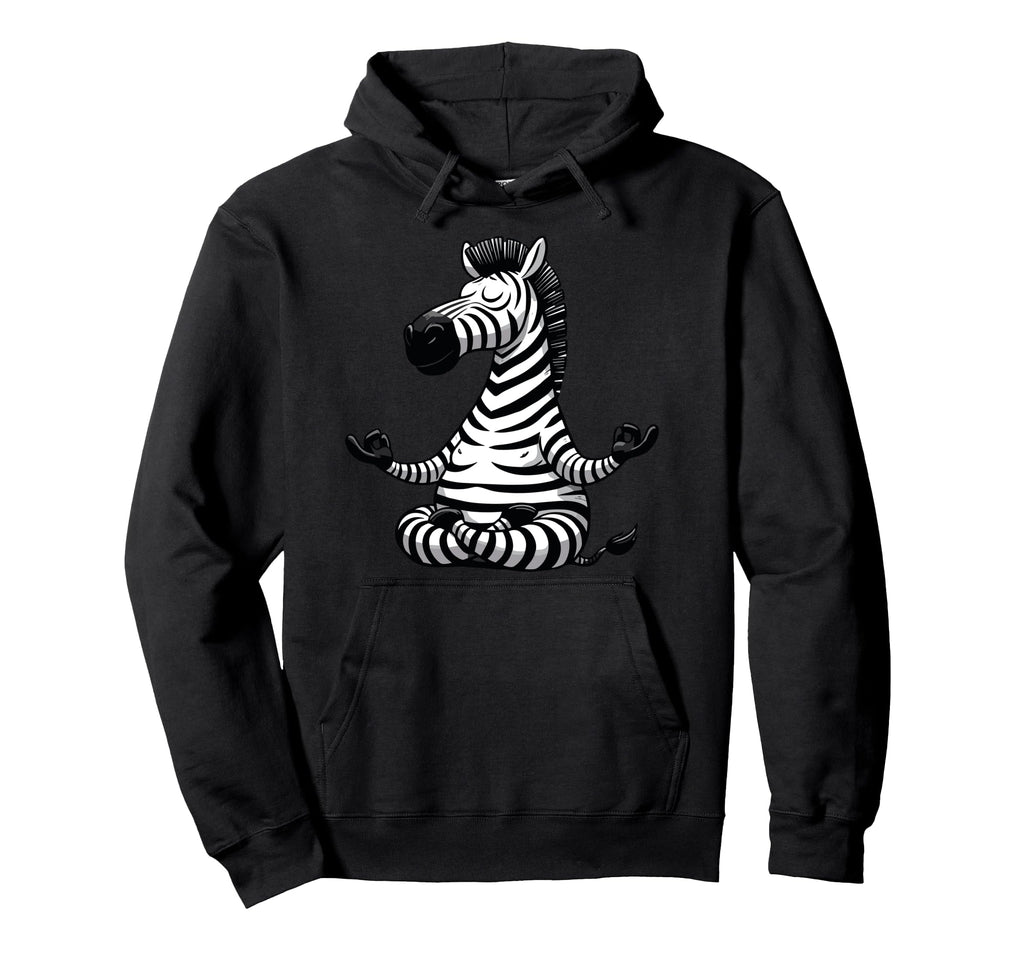 Meditation Zebra Yoga Pose Relaxing Animal Hoodie - Minimalist Print Unisex - T-Shirt, Sweatshirt, Hoodie