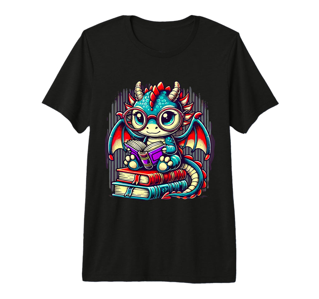 Book Dragon Reading Tri Blend T-Shirt - Novelty Apparel Men Women - T-Shirt, Sweatshirt, Hoodie